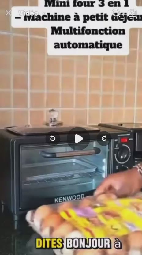 🎁🎁🎁Promo promo promo
 MINI FOUR ÉLECTRIQUE 3 en 1
Four grille-pain - Machine à café - Plaque de cuisson 
FOUR ÉLECTRIQUE 3en1 
-✅3 en 1 four électrique, machine à café, grille pour frire
- ✅Four Multifonction (poêle à frire