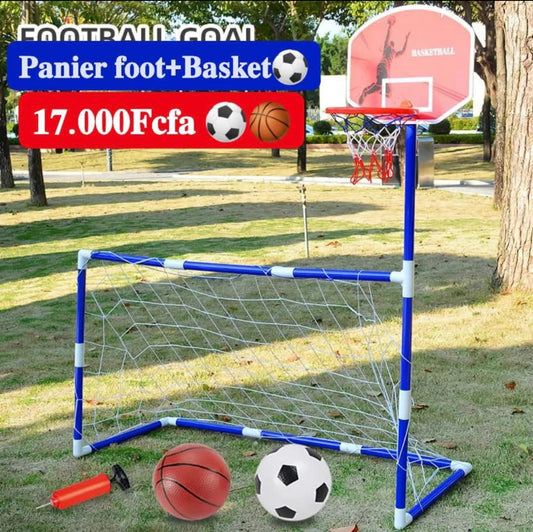 Ensemble sportif 2en1 basket et football. Ensemble sportif pour enfants 2en1 de woopie offre le basket et le football en un seul. Ideal pour soutenir la motricité global et l'esprit sportif de votre enfant.  De 1 à 6 ans.