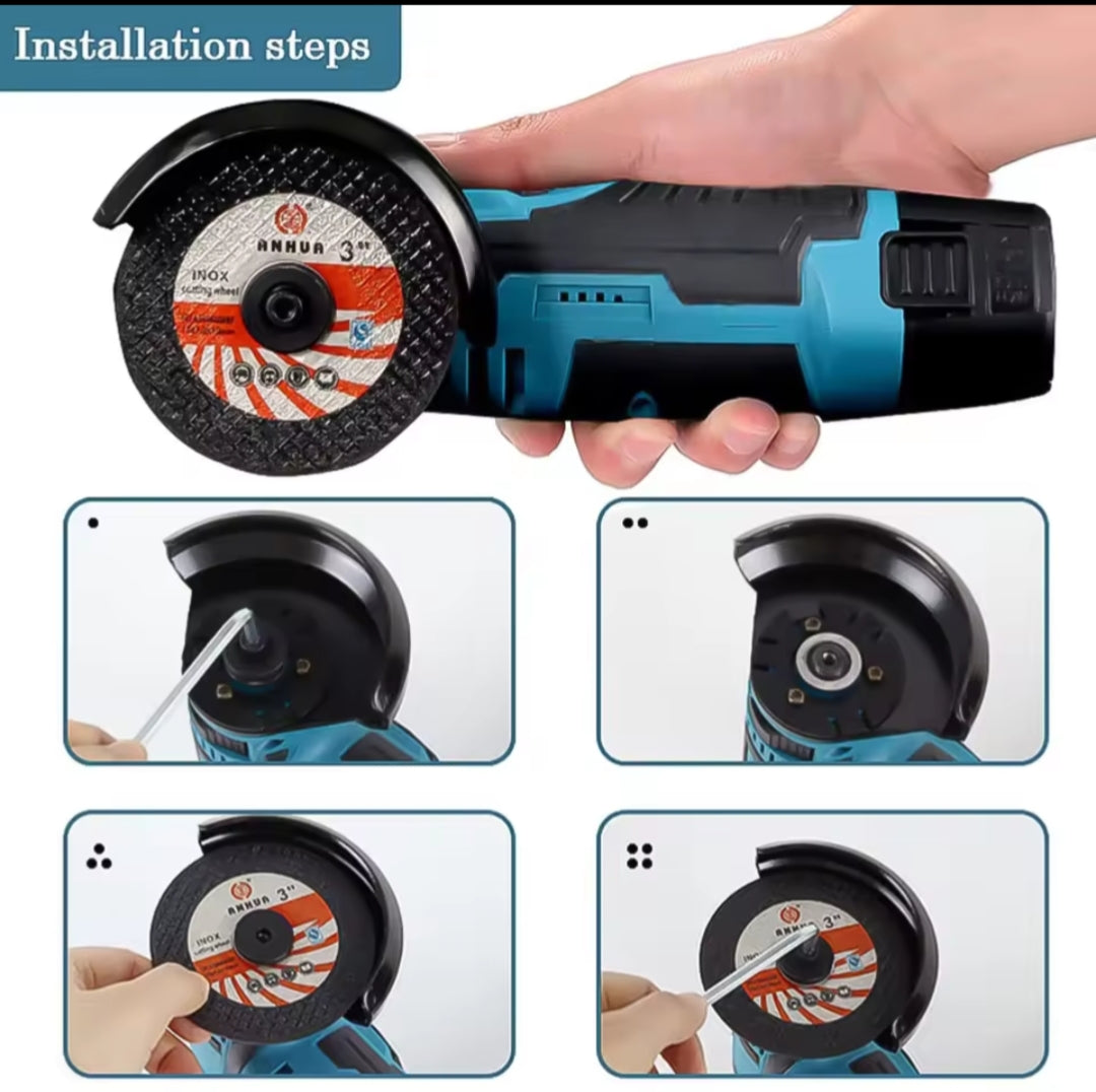 Mini meulle d'angle sans fil double batterie, outils électrique rechargeable, meulage, machine de découpe avec batterie lithium 48 v, poignée confortable.