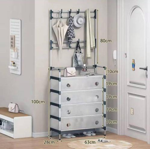 Étagère multifonctionel à Abidjan 
5 niveaux 
Qualité durable 
Meuble de vêtements en métal, étagère à chaussures pour porte d'entrée , le couloir et la chambre