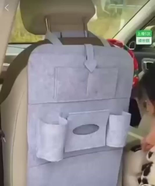 Prix : 1 à 8000f .                               Sac de rangement pour dossier de siège de voiture, 1 pièce, grande poche, boisson, support de mouchoirs, pour téléphone, boîte organisateur, coussin de protection.