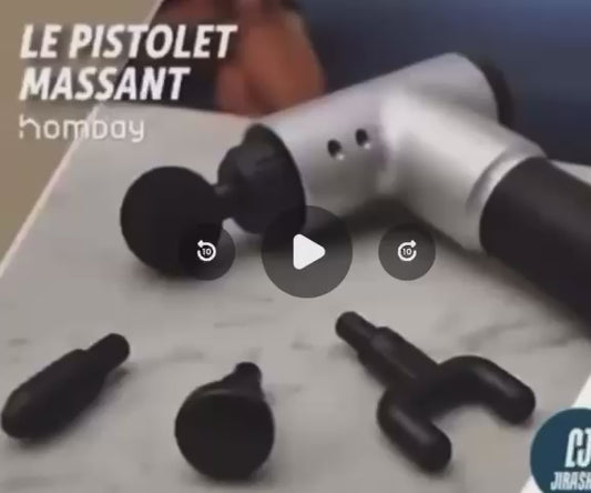 Appareil de massage électrique 4 têtes ✨
    
Soulagez vos tensions et détendez vos muscles en profondeur grâce à ce pistolet de massage innovant à 4 têtes rotatives.

✅ Idéal pour le dos, les épaules, les jambes et tout le corps