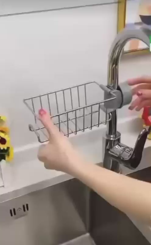 Prix :4000f au lieu de 8000f . Egoutoir dévier de cuisine en acier inoxydable, support de robinet de rangement d'eponge, egoutoir à savon, porte serviette, accessoires de cuisine.