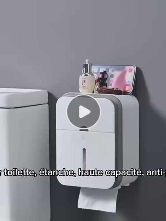 Prix : 3500f au lieu de 8000f . Boite de rangement organisateur de papier toilette, étanche, haute capacité, anti poussière, sans poinçon, rouleau de papier.