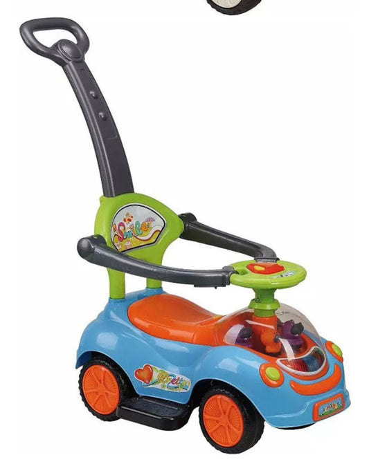 Trotteur poussette pour enfants, jouets pour garçons et filles, musique à 4 roues et klaxon, de 0 à 3 ans, cadeaux pour la fête de fin d'année et anniversaire, pose pieds disponible, 3en1 .