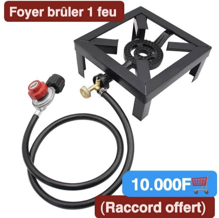 Foyer brûleur 1 feu 🔥 , pour la cuisine, restaurant , et famille, supporter jusqu'à 20kg ,profession commercial, matière en fer robuste , brûleur en fonte , bouton de réglage en acier