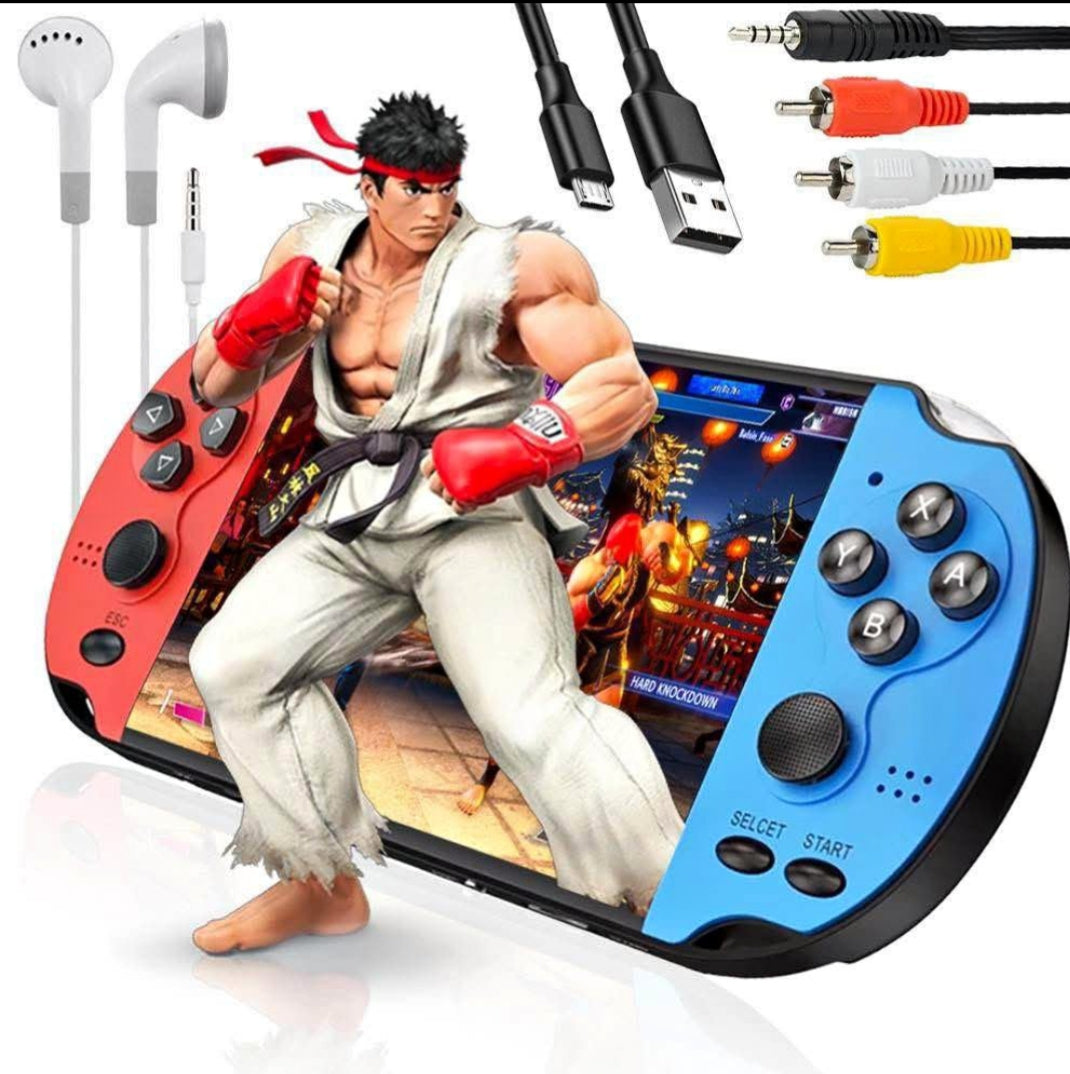 Console de jeux x12. Portable, puissante et pleine de nosta. Plus de 3500 jeux intégrés, les classiques de votre enfance ( PS1, NES, Game, batterie 1800mAh ( rechargeable via USB, musique, Bluetooth connecté.