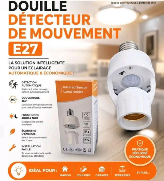 Prix : 5000f au lieu 8000f . Ampoule gratuite offerte, douille intelligente, avec détection infrarouge pour un allumage automatique et sécurise de vos lampes. Facile à installer, cette douille optimise l'éclairage avec une efficacité énergétique.