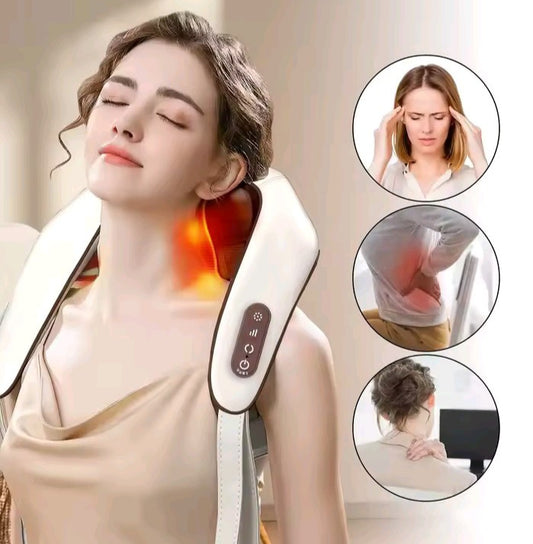 Châle de massage cervical aste électrique sans fil, masseur de cou portable , pétrissage metropolitain institut photo , chargement USB