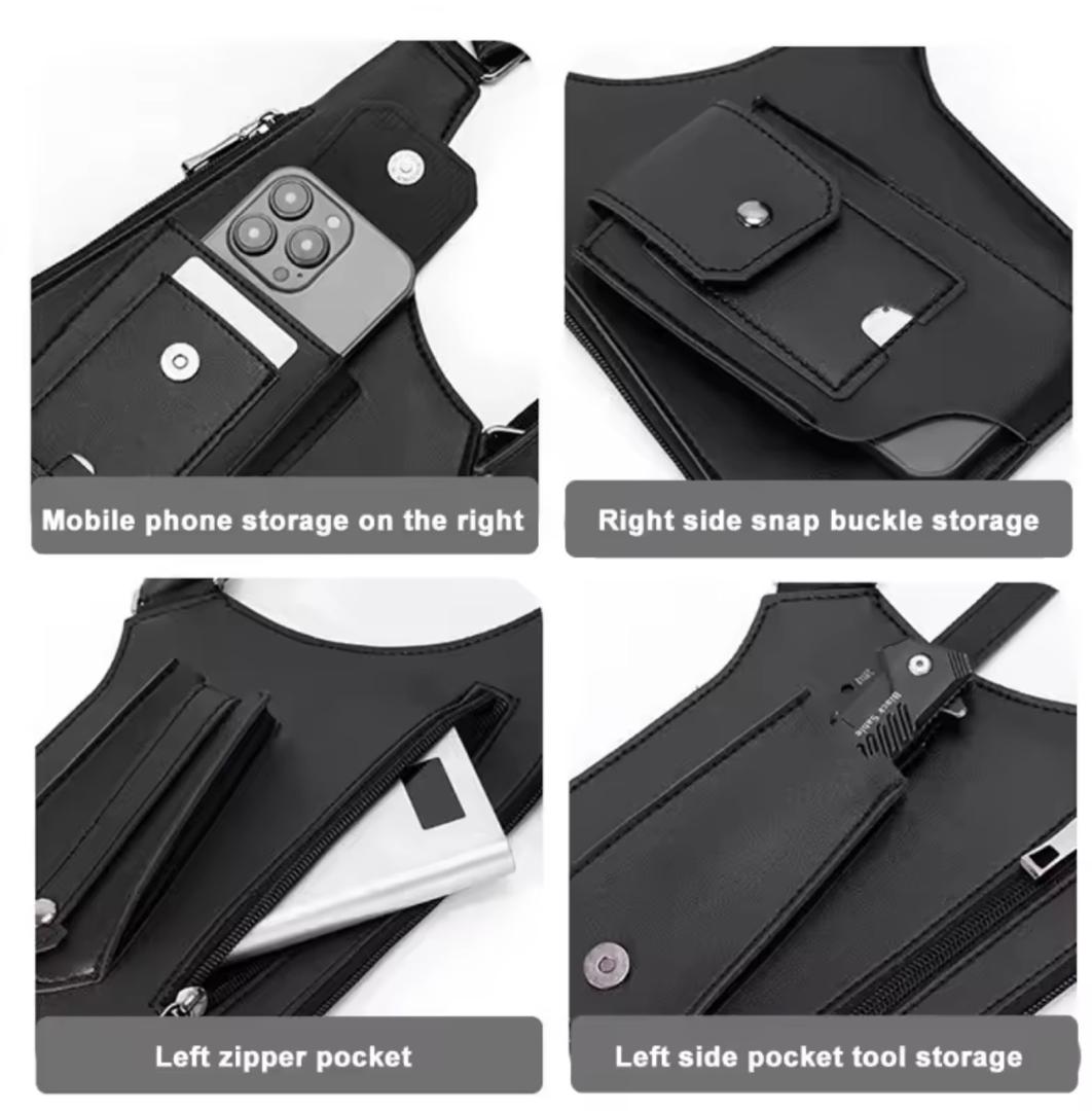 Prix : 12000f au lieu de 38000f .     SAC HOLSTER ANTI VOL - LE STYLE QUI FAIT LA Différence.     Soyons plus tendance tout en gardant vos personnels en sécurité grâce à notre sac holster anti vol.
