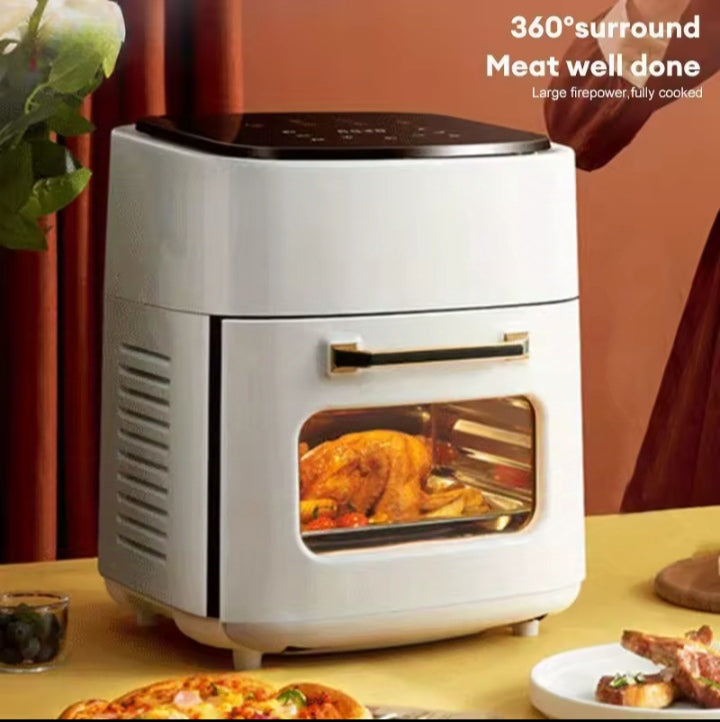 Grande friteuse à air électrique 15 Litres , four domestique intelligent, four à convection multifonction sans huile, 6 modes de cuisson.