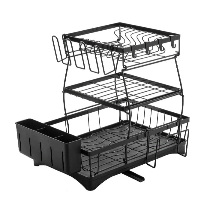 Égouttoir à vaisselle au-dessus de levier  - Grand étagère métallique à vaisselle au-dessus du comptoir de cuisine.