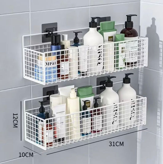 Prix 3 à 6000f .                                Organisateur de salle de bain multifonctionnel, organisateur de produits toilettes, étagère de salle de bain sans poinçon, support de rangement mural pour salle de bain et cuisine.
