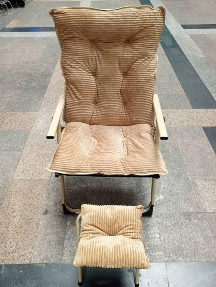 Chaise pliante de plage, maison, de luxe , rembouree , réglable, pour camping en plein air , avec coussin