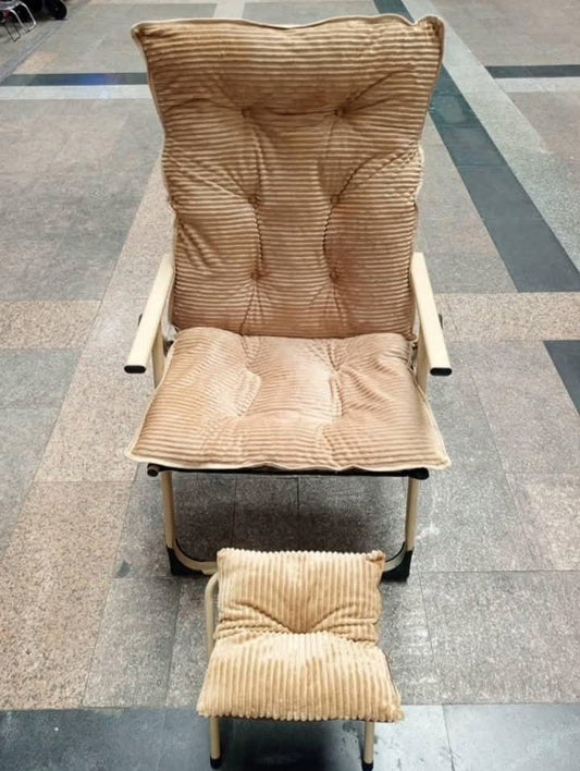 Chaise pliante de plage, maison, de luxe , rembouree , réglable, pour camping en plein air , avec coussin