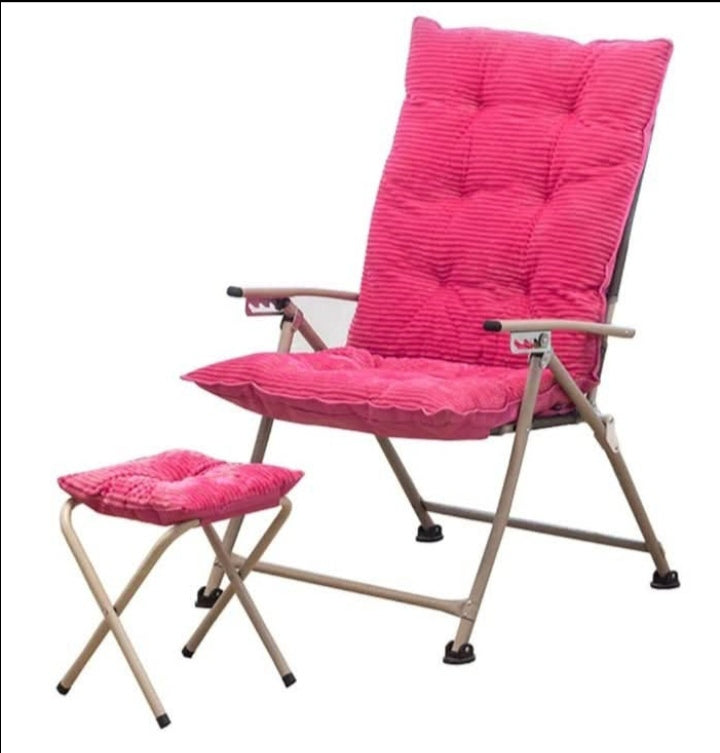 Chaise pliante de plage, maison, de luxe , rembouree , réglable, pour camping en plein air , avec coussin