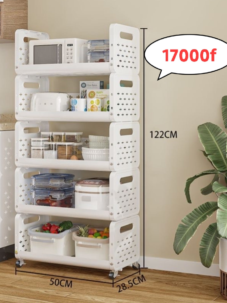Placard à pousser multifonctionnel en métal avec roulettes. Gain de place, motif croisé, acier au carbone robuste, assemblage facile, idéal pour le rangement de la cuisine, le garde-manger ou la chambre à coucher (blanc).