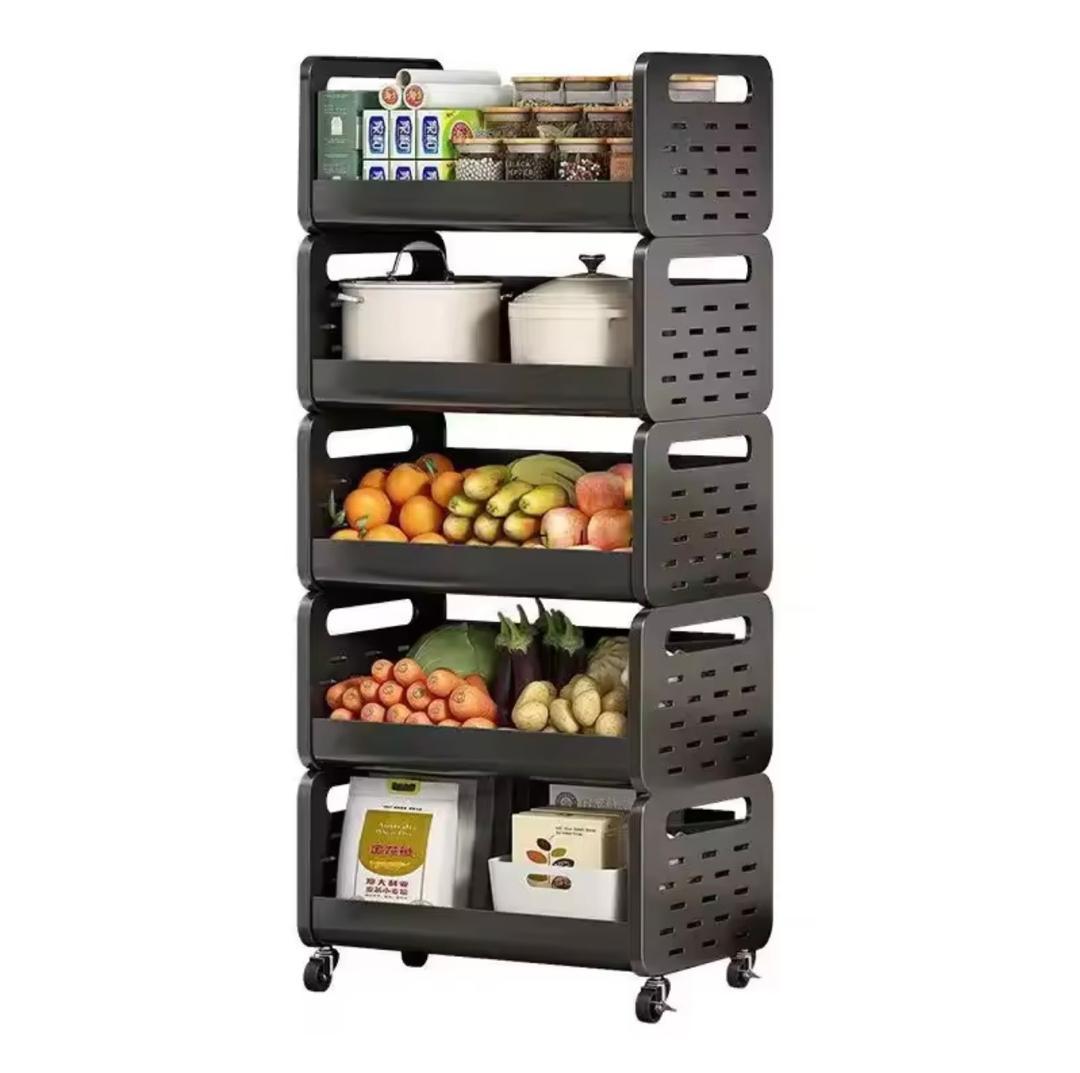 Promo 17000f au lieu de 38000f    panier de cuisine support de rangement ménage, ajouter des fruits et légumes multi fonctionnel petit chariots, multi étages, plancher debout mobile, démontable et métal.