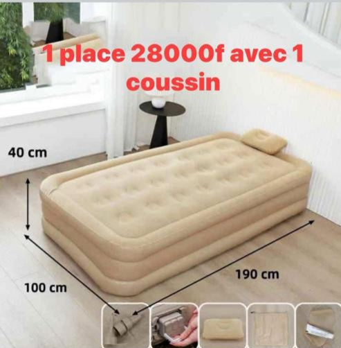 Matelas gonflable pour la maison et camping, orthopédique, la pompe est intégrée.